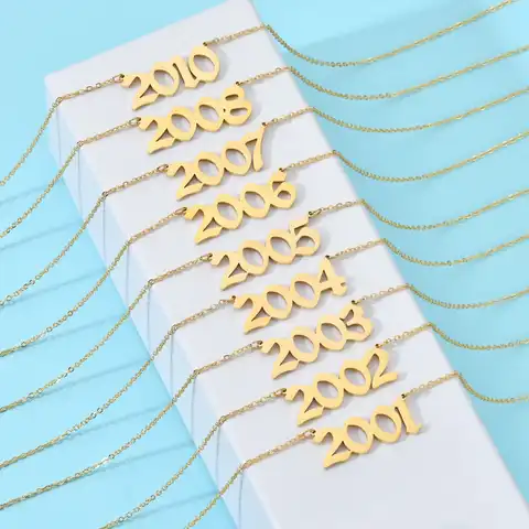 Ожерелья ICAM с цифрами на заказ для женщин, индивидуальный год, 1994, 1995, 1996, 1997, 1998, 1999, 2000, подарок на день рождения с 1991 по 2010