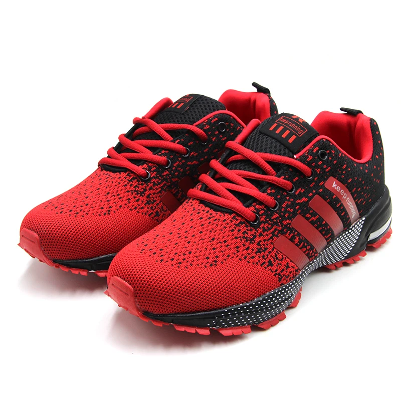 Недорогие мужские спортивные кроссовки 2019, дышащие мужские кроссовки для бега, красные легкие кроссовки, Женская удобная обувь от AliExpress WW