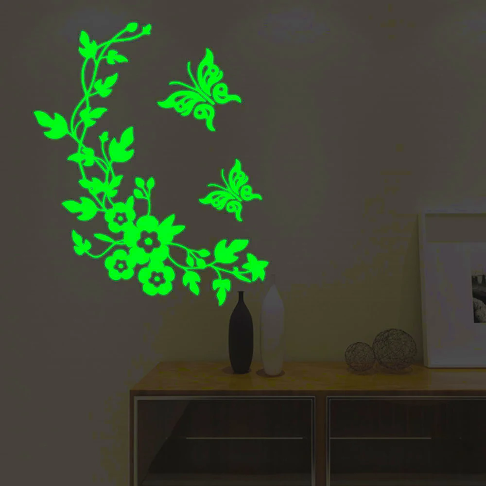 Флуоресцентные наклейки с бабочками Светящиеся в темноте мультипликационным