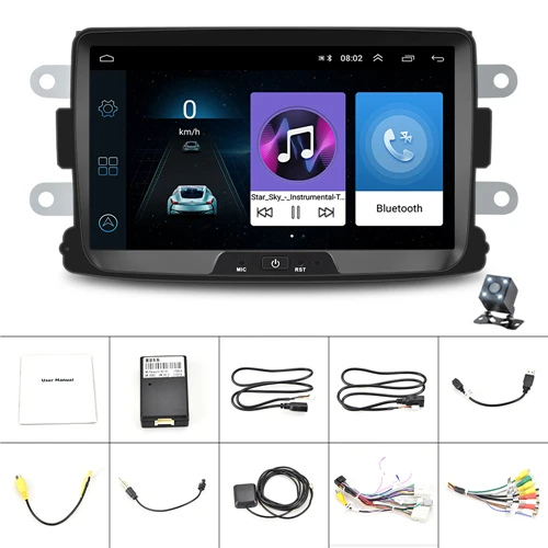With 4 LED Camera Podofo Android 8,1 автомобильный радиоприемник 8 ''HD сенсорный экран Автоматическое радио GPS Зеркало Ссылка стерео для Renault Sandero/Duster/Logan/Dokker - Цвет: With 4 LED Camera