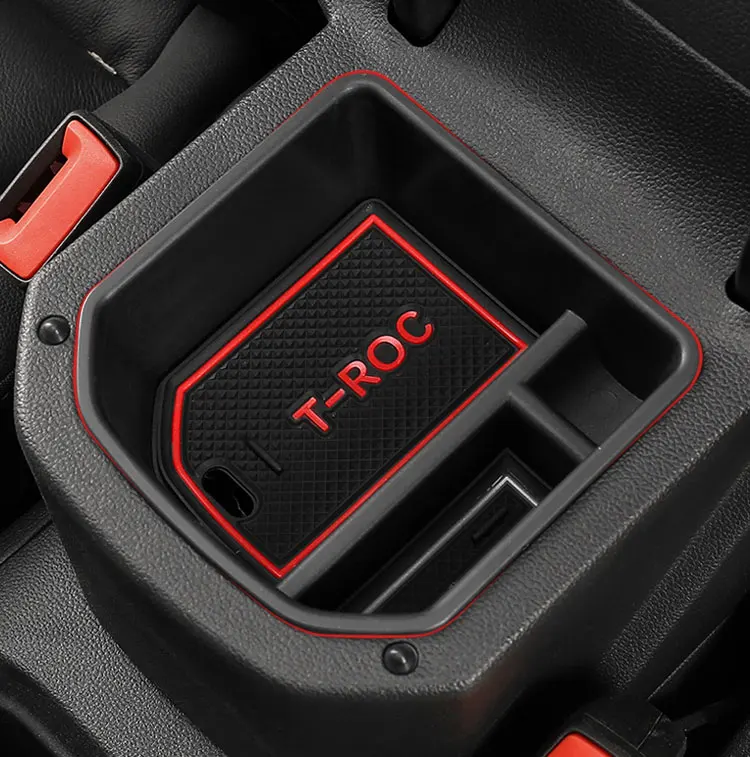 Для 2018 2019 VW T ROC TROC подлокотник центральной литейный Ящик Контейнер для хранения