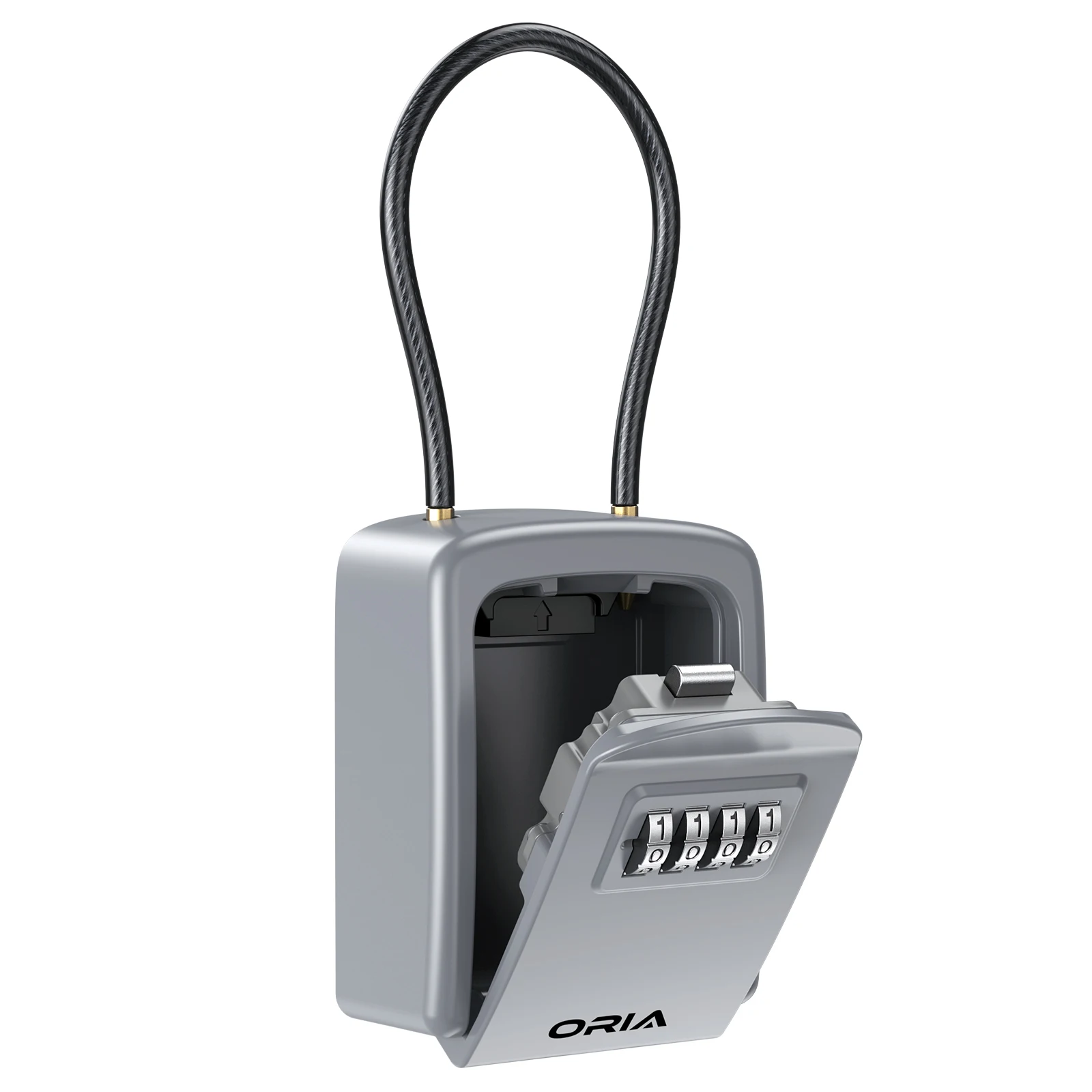 ORIA Key Lock Box Wall Mounted Key Safe Box Weatherproof 4 Digit Combination Key Storage Lock Box Indoor Outdoor