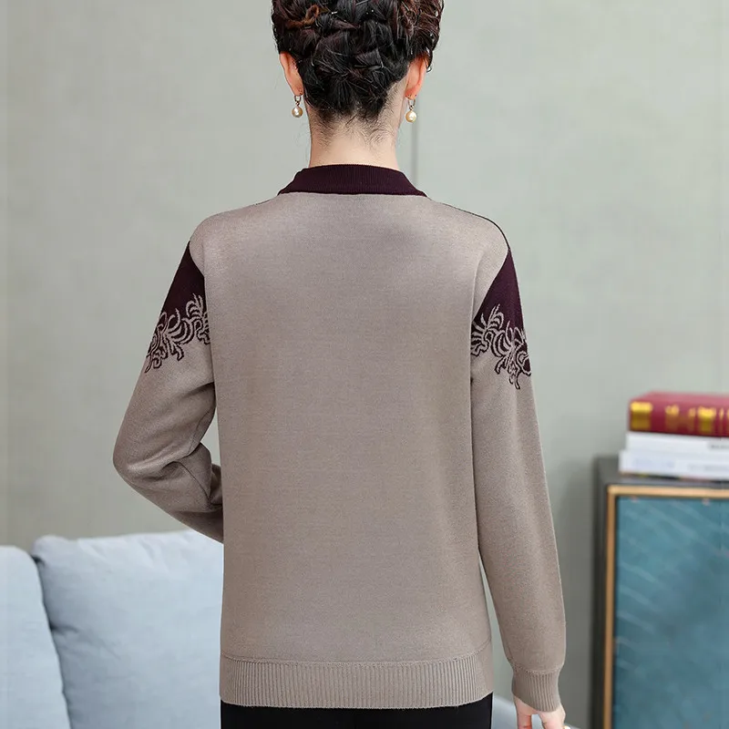 Пуловеры для женщин среднего возраста зимний толстый кашемировый свитер