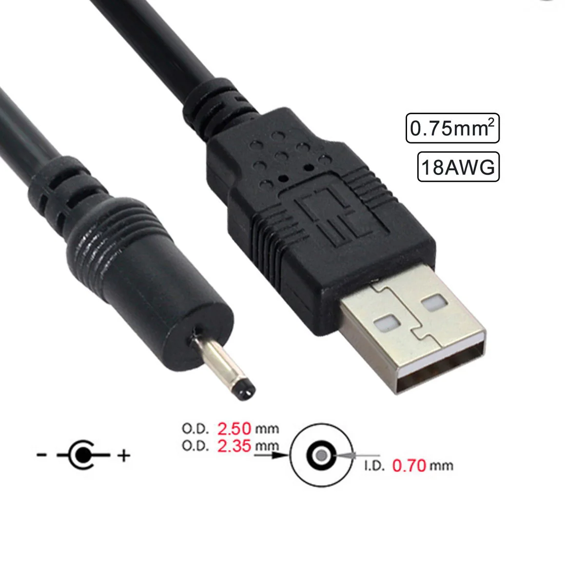 Jimier 18AWG 0 75 мм * 2 USB Тип папа к DC 50 35 7 разъем питания 5 в кабель 100 см|Кабели передачи