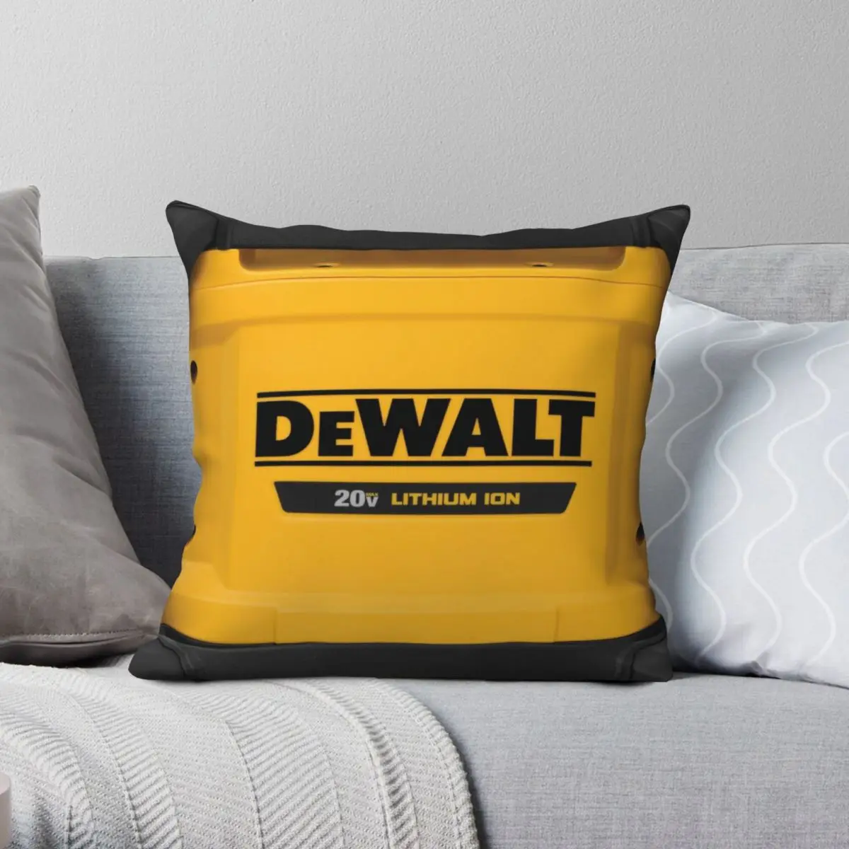 

Квадратный чехол для подушки Dewalt из полиэстера и льна, бархатный креативный декоративный чехол для подушки на молнии
