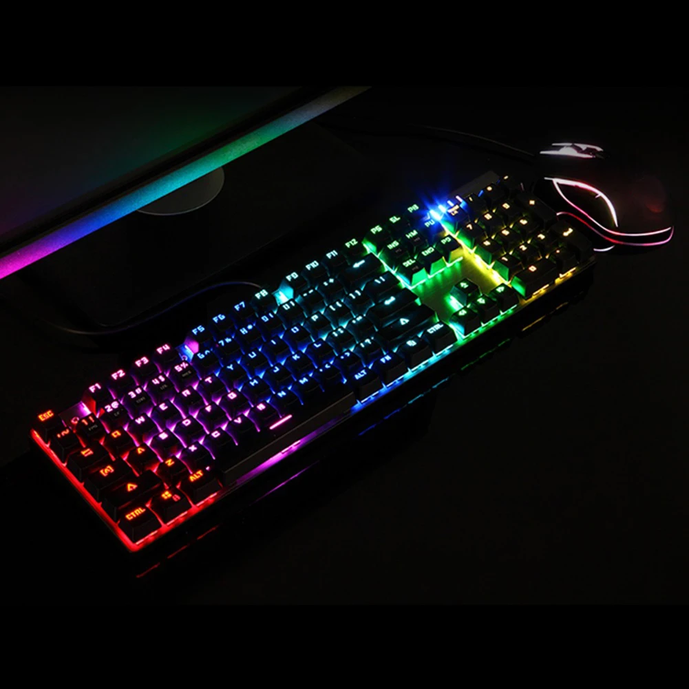 Ck888 Gaming Mechanical Keyboard Mouse Usb Wired Set With Rgb Led Backlight Adjustable Dpi Part | Компьютеры и офис