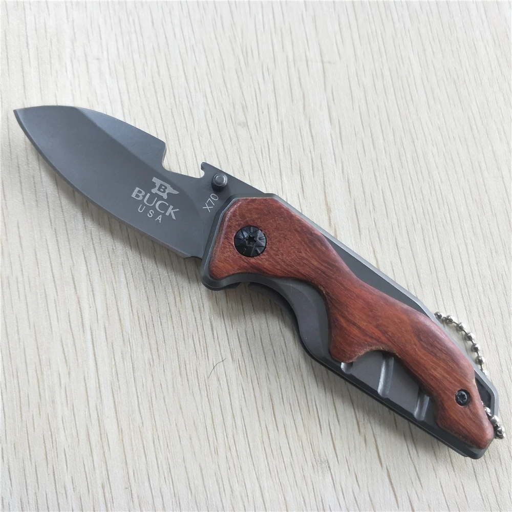 Тактический 55HRC Твердость 3CR13MOV лезвие сталь + куриное крыло с деревянной ручкой