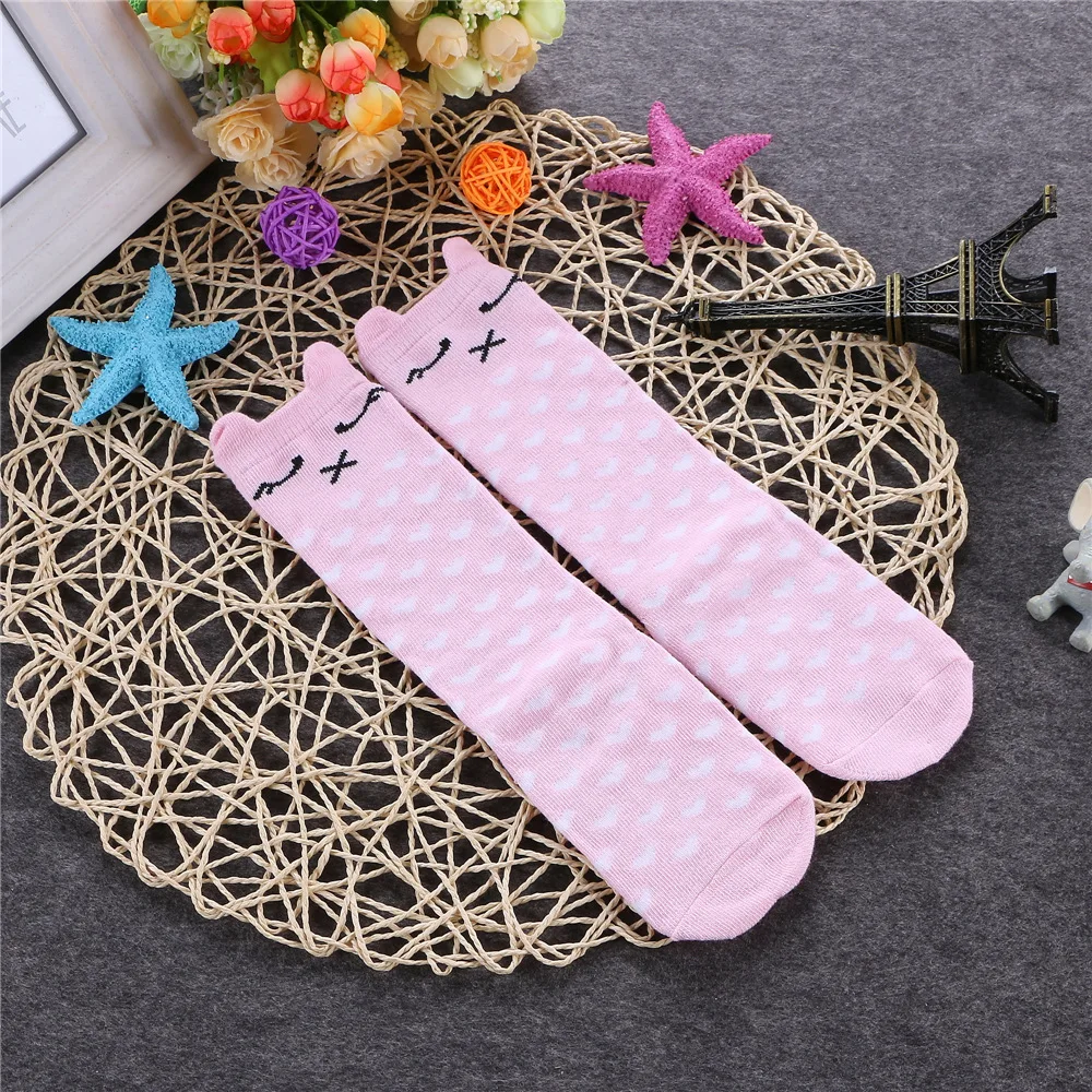 Высокие хлопковые носки детские красивые с креативным мультяшным для малышей