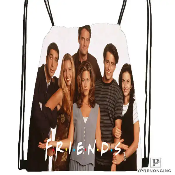 Custom friends-литая походная сумка на шнурке милый рюкзак для детей (черная спинка) 31x40