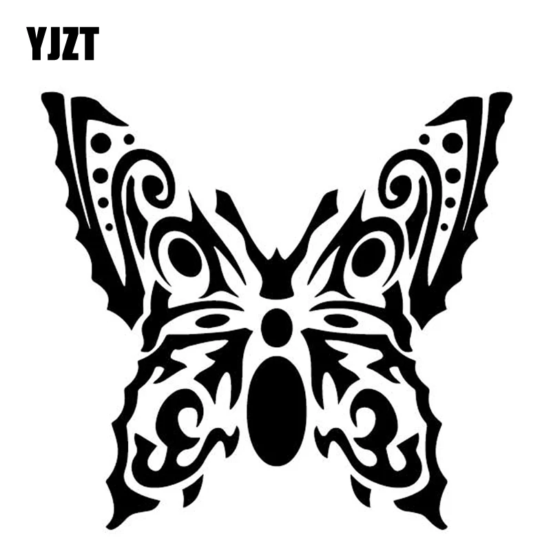 

YJZT 15.7CM*14.6CM Butterfly Creative Decoration Body Of Car Pattern Car Sticker Vinyl Decal Black/Silver C4-2955