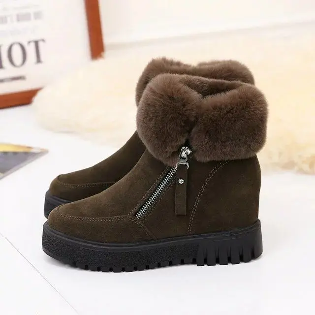 

2020 [real rabbit hair] Plush thick soled short tube snow plush short boots women's winter new cotton shoes