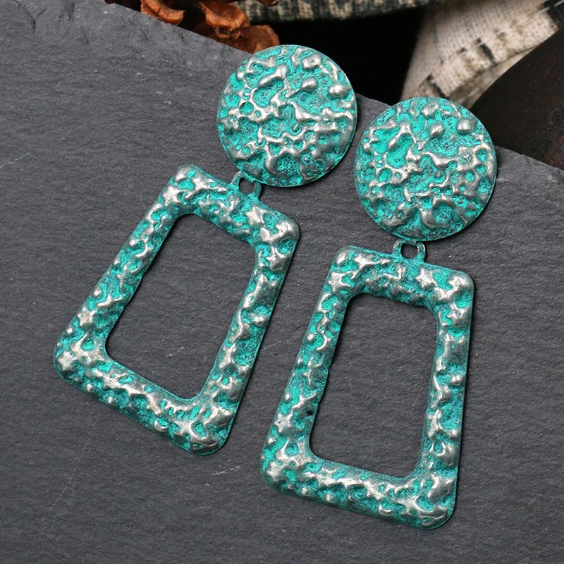 

Geometric Irregular Embossed Earrings New Simple Fashion Jewelry 2021 for Women