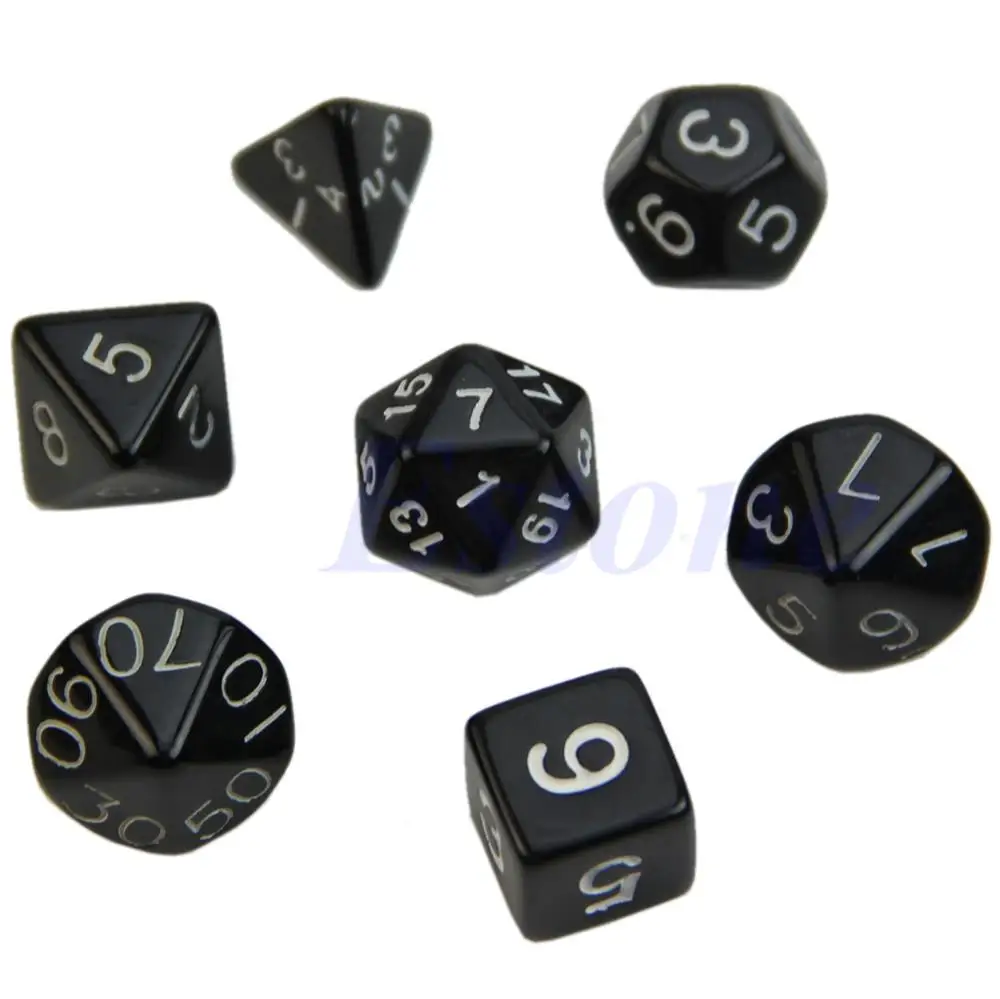 7x синий двусторонний штамп D4 D6 D8 D10 D12 D20 для D & ролевая игра поли игральные