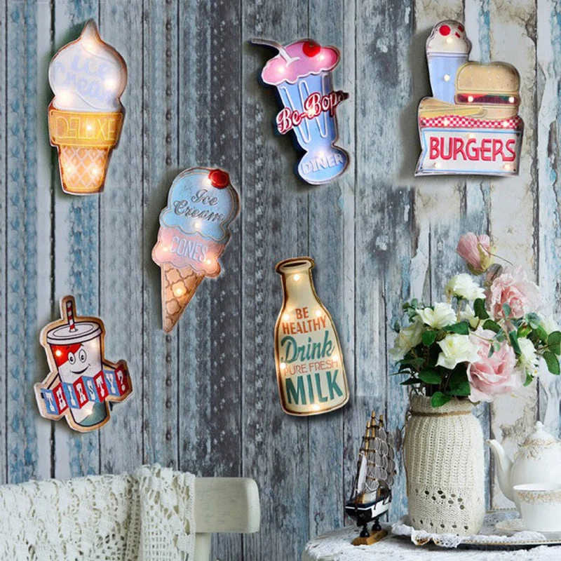 

Retro LED Light Neon Signs Tin Metal Decorative Painting Art Sticker Poste Wall Hanging Pub Bar Signs Cafe Bar Decoration Crafts