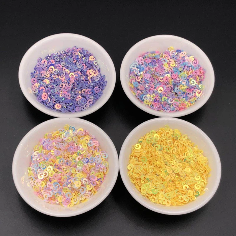 

10G Golden Finishing Snail Shape Sequins Nail Clay Filled Paillettes DIY Wedding Decorative Costumes Hand-stitched Lentejuelas