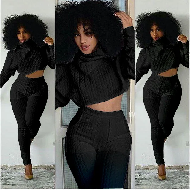 

Winter Sexy Fashion Design Casual Long Pants Two Pieces Rompers Women Jumpsuit Solid Thick Bodysuit Woman Clothing1