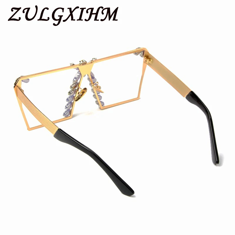 

Oversized Rimless Sunglasses Women 2020 Diamond Sunglasses Square Punk Eyeglasses Gradient Handmade Sunglasses Men UV400