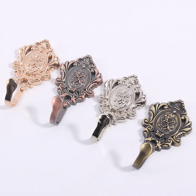 

2Pcs Vintage Style Wall Hanging Coat Hooks Metal Curtain Tieback Strong Holders Decorative Curtain Tiebacks Hanger Hook Tool