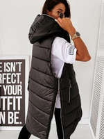 sleeveless puffer jacket women hooded cotton padded waistcoat casual streetwear zipper pocket jacket plus size long quilted coat