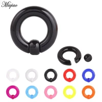 miqiao 2 pcs european and american popular piercing jewelry nose ring multicolor acrylic clip ball ring stud earrings