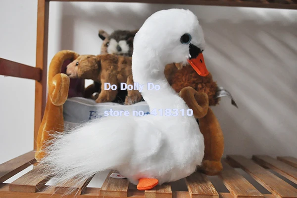 Оригинальный белый лебедь моделирование животных вещи птица плюшевая игрушка