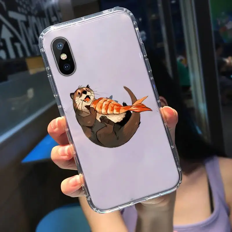 

Cartoon otter Cartoons Phone Case Transparent for iPhone 11 12 mini pro XS MAX 8 7 6 6S Plus X 5S SE 2020 XR