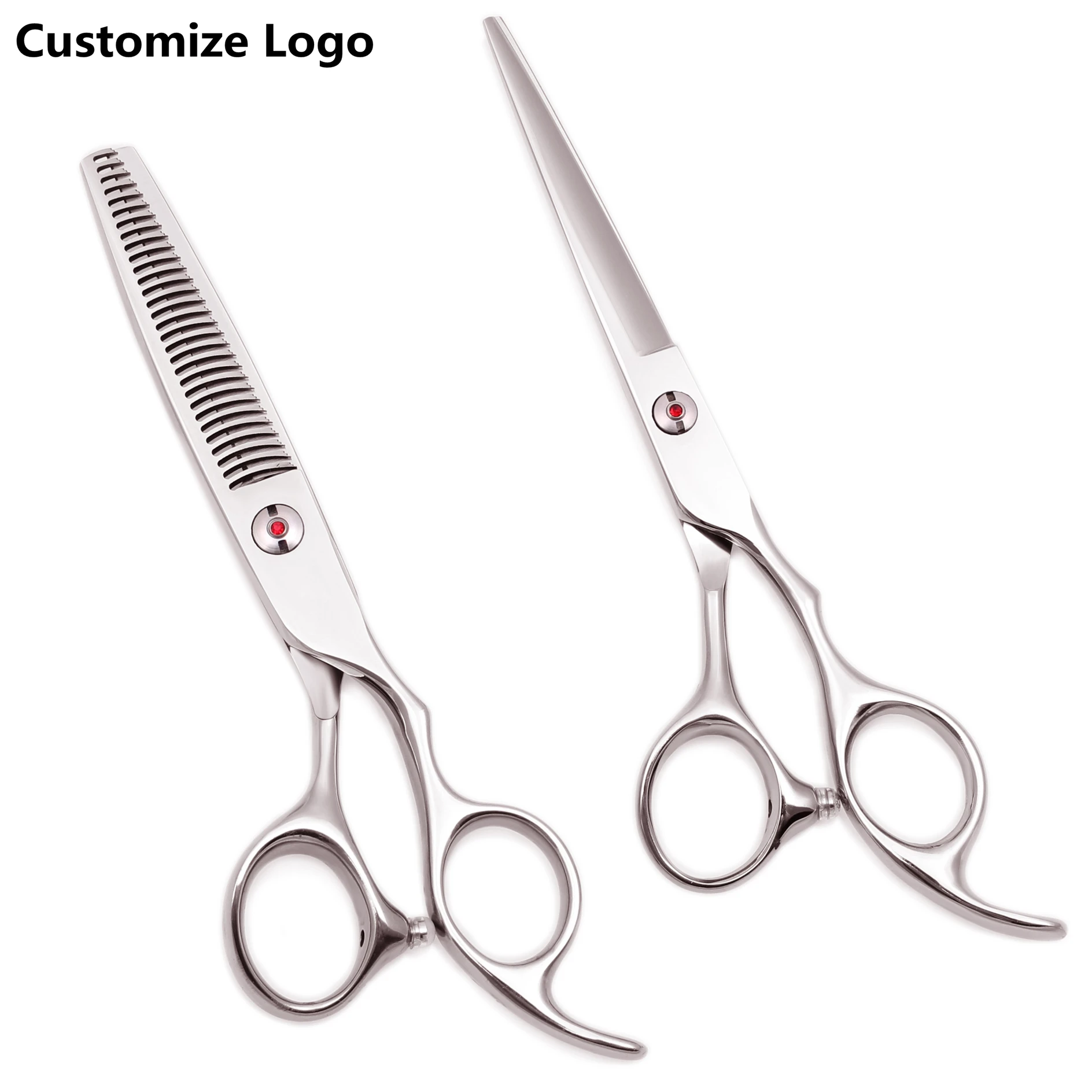 

6'' Customize Logo Hair Cutting Scissors Barber Scissors 440C Thinning Shears Professional Hairdressing Scissors Haircut C2003
