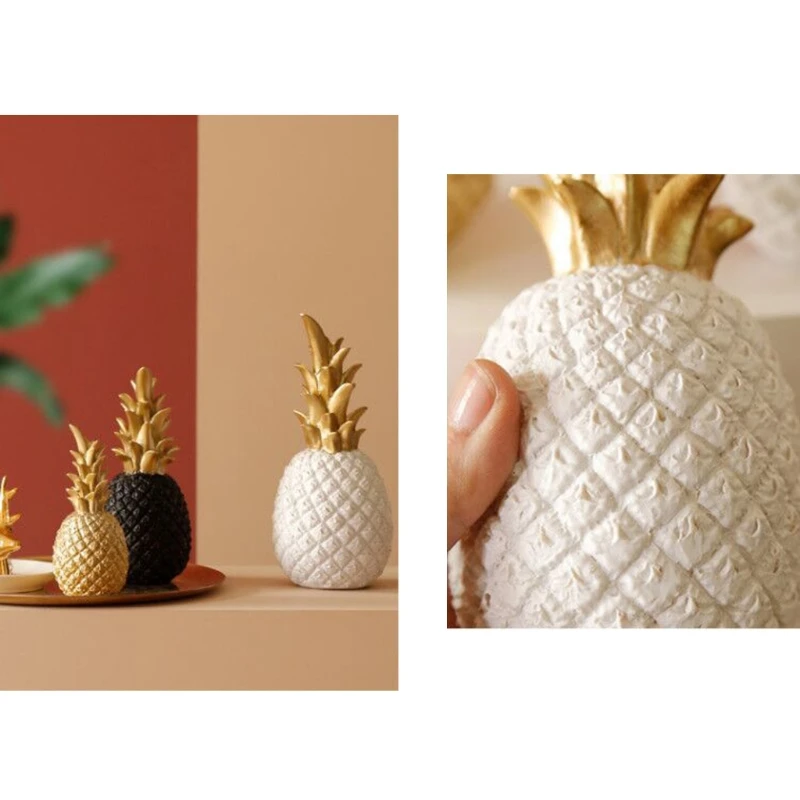 

Golden Modern Nordic Style Pineapple Ornament Desktop Ramadan Decoration for Gif 35ED