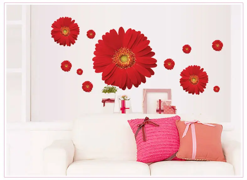 

5 design small sakura flower wall stickers bedroom room pvc decal mural arts diy zooyoo6008 home decorations wall decals posters