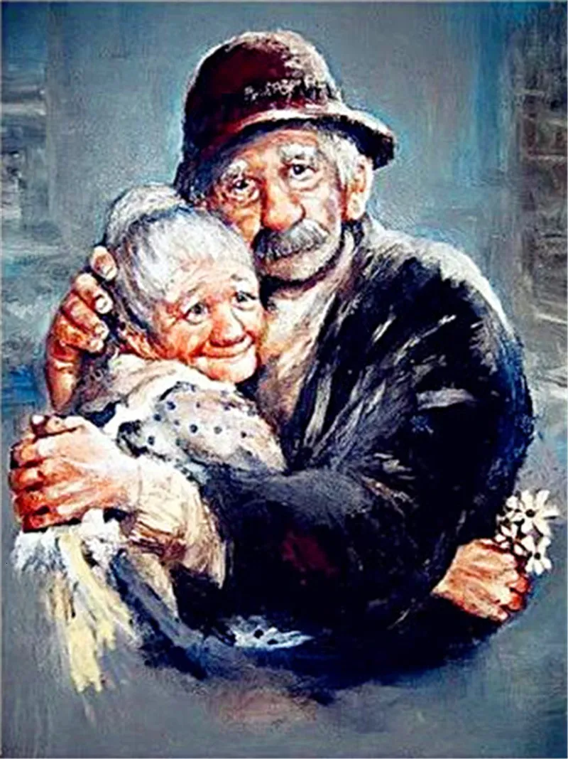 MIAODU Алмазная мозаика, алмазная вышивка, полный набор, сделай сам, алмазная живопись, вышивка крестиком, Кристальные круглые стразы для старой пары