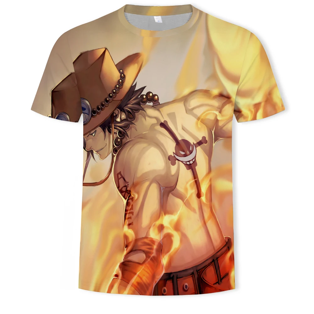 Мужская футболка из японского аниме оверсайз с 3d принтом соломенной шляпы модная