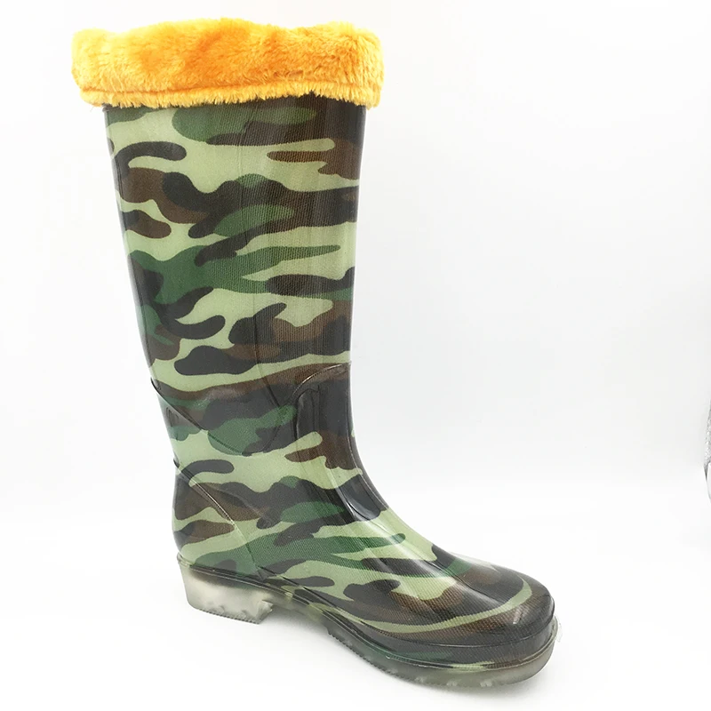 Aleafalling/женские камуфляжные непромокаемые сапоги до колена на нескользящей