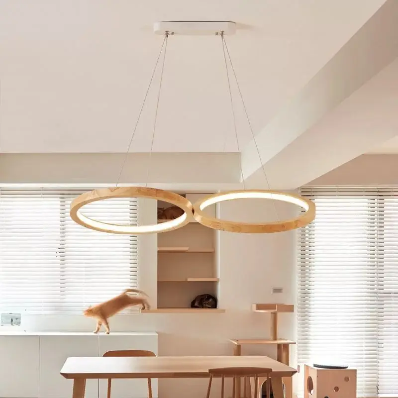 Деревянные светодиодсветодиодный подвесные светильники для столовой две