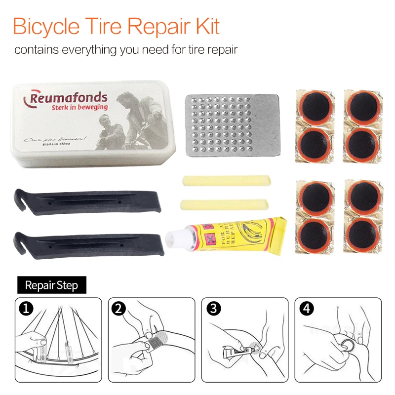 

13 in 1 Bike Bicycle Flat Tire Repair Kit Tool Set Kit Patch Rubber Portable Fetal cycling bicycle Bicycle Repair Tools