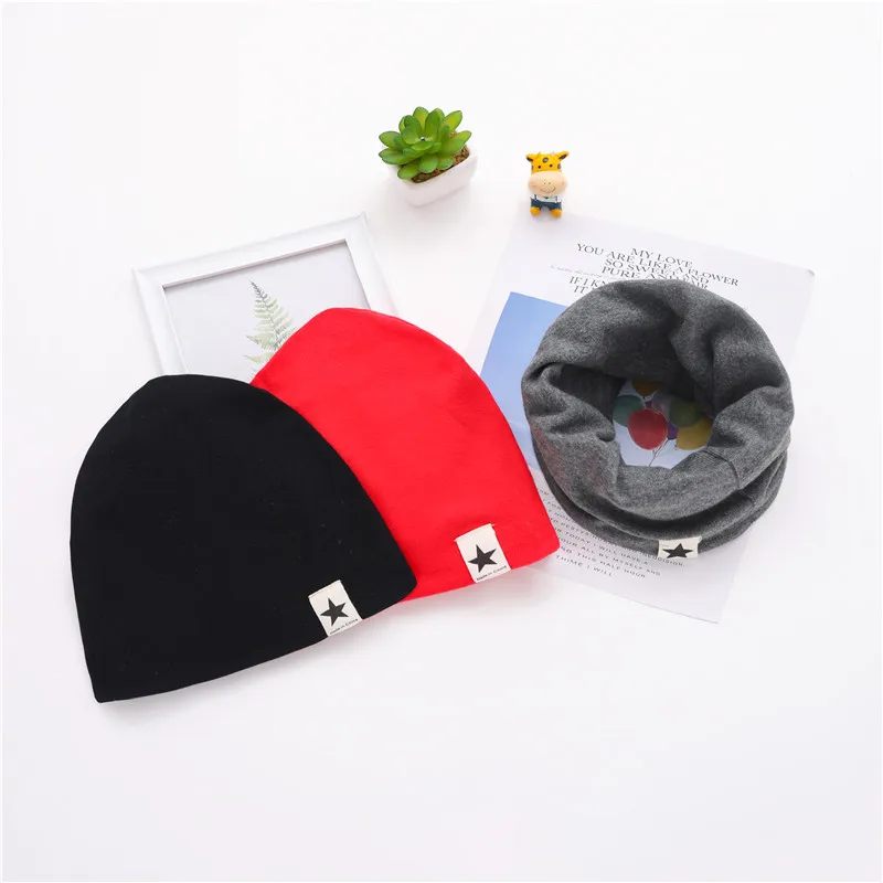 Новинка детская одежда для девочек и мальчиков с рисунком звезды шапка шарф
