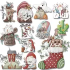 Мультяшный ручной рисунок Снеговик Алфавит дом карликовый Цветок Трава собака на футболке одежда печать моющиеся патчи для утюга