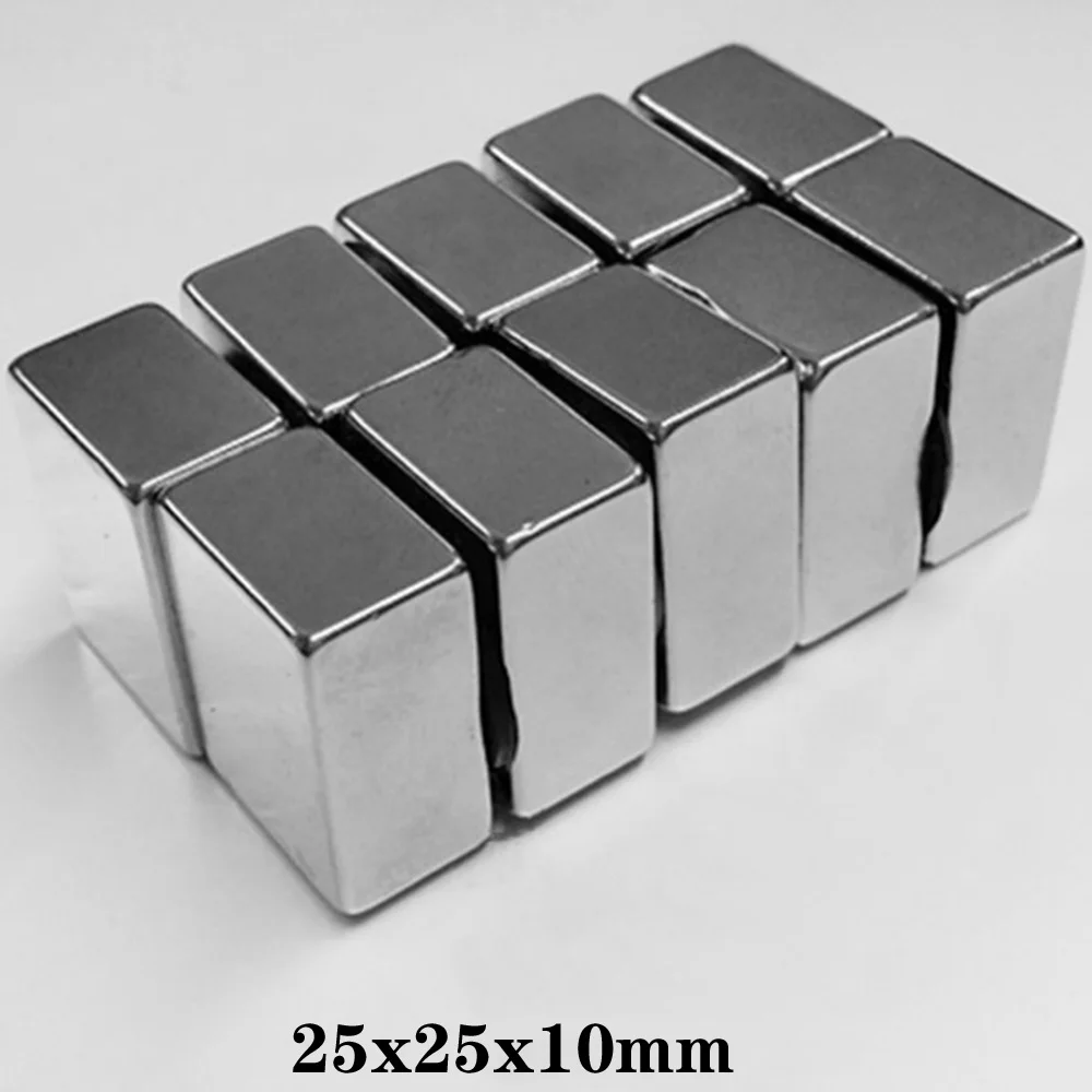 

1~10PCS 25x25x10 Quadrate Powerful Magnets 25mmX25mm Permanent Magnet 25x25x10mm block Strong Neodymium Magnetic 25*25*10