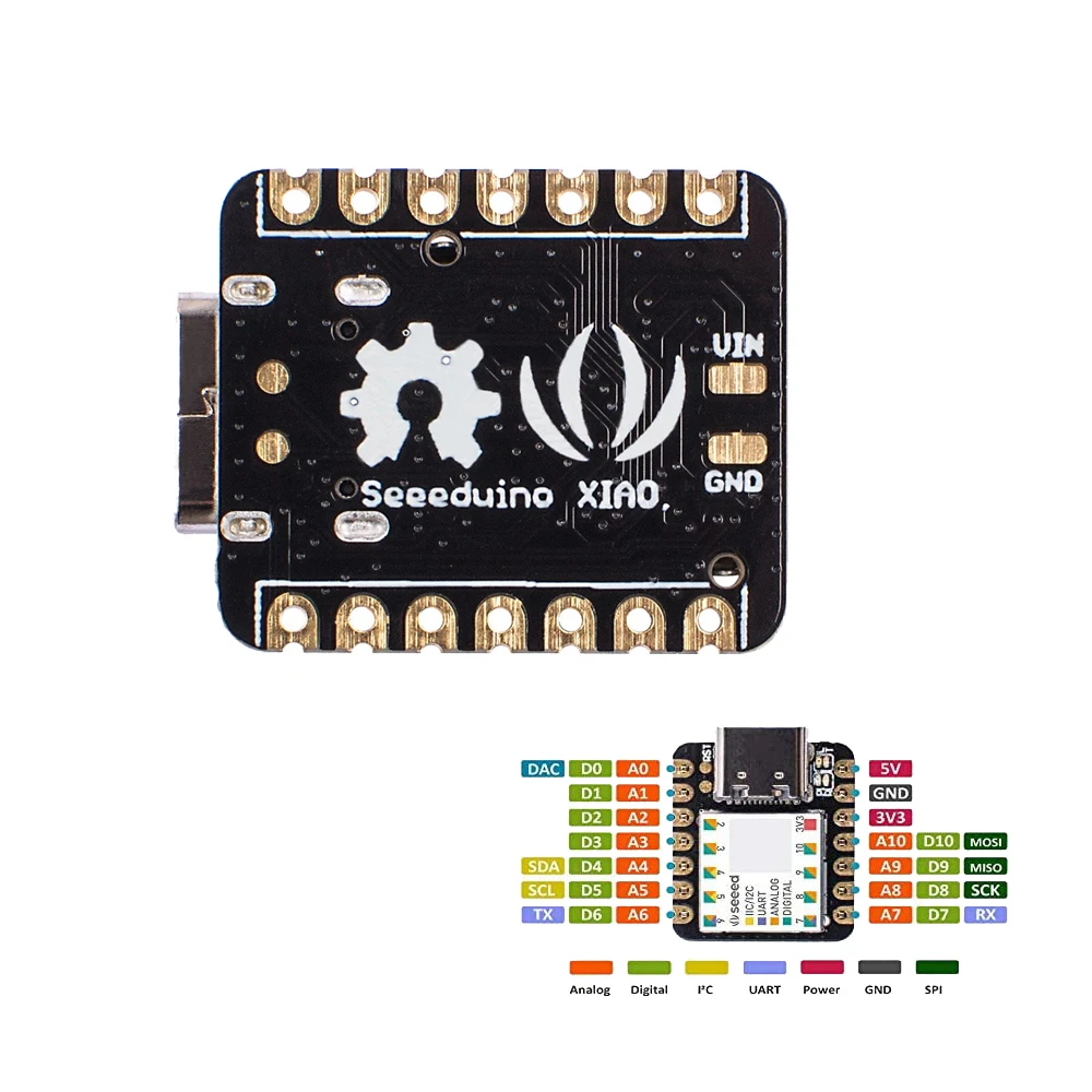 Плата микроконтроллера Mini XIAO Mikrocontroller SAMD21 Cortex M0 + Nano 48 МГц USB Type c SPI для Arduino|Детали и