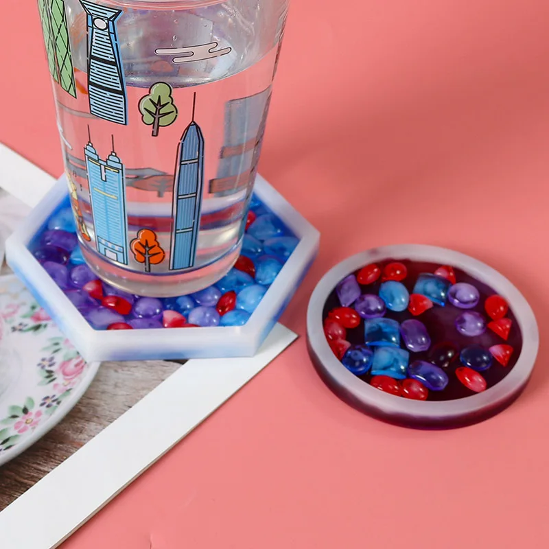 Форма для смолы силиконовая форма в форме круглого сердца шестиугольника