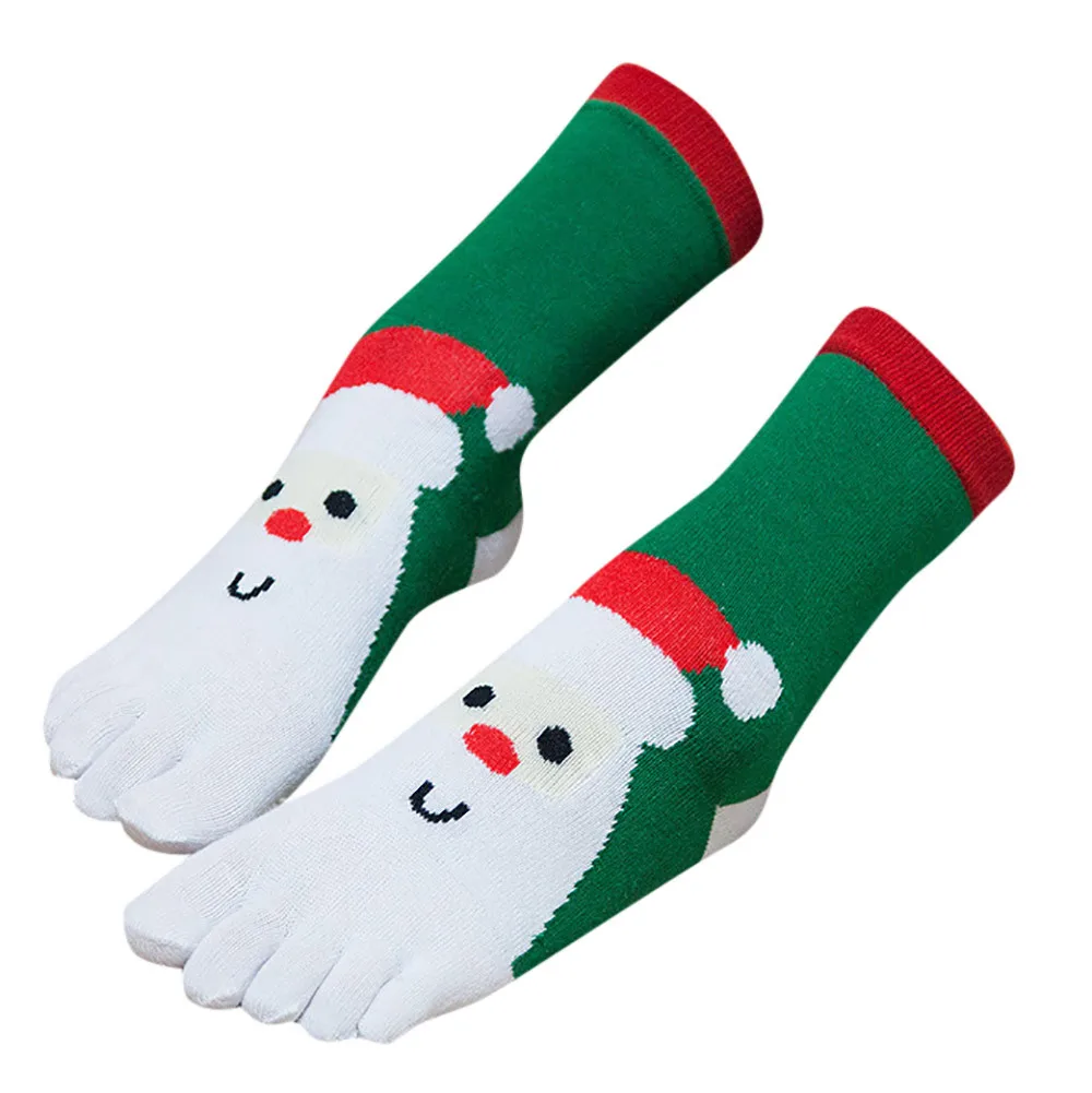 Рождественские носки унисекс с принтом Разноцветные пальцами женские пятью