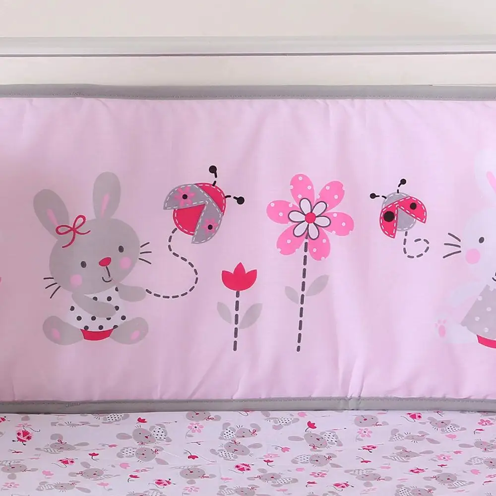 Ensemble De Literie Pour Bebe 7 Pieces Broderie De Dessin Anime Lapin Kit De Literie Pour Nouveau Ne 4 Pare Chocs Couette Housse De Lit Jupe De Lit