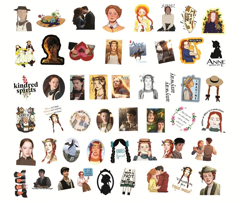 

D3319 Wholesale 20 Sets /Lot Lovely Girls Creative DIY Scrapbooking Album Stickers Cartoon Style For PC Notebook Phone Stickers