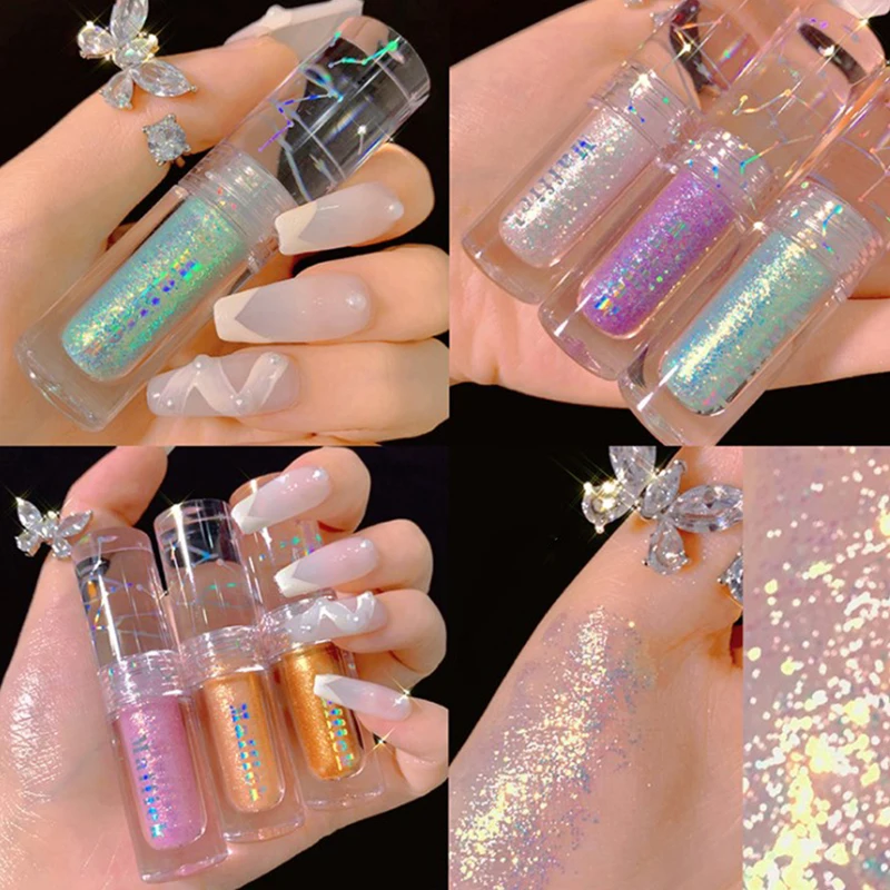 

6 Colors Liquid Brightening Waterproof Super Glitter Shimmer Makeup Eyeshadow
