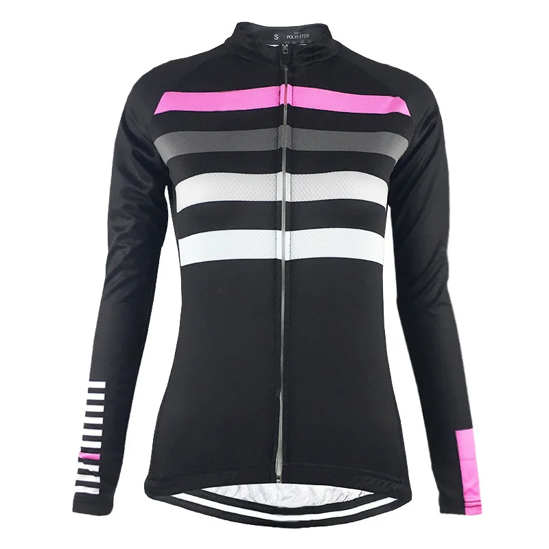 

Outdoor Women Long Cycling Jersey MTB Bicycle Wear Mountain Road Jacket Shirt motorcycle accessories Breathable Black tops