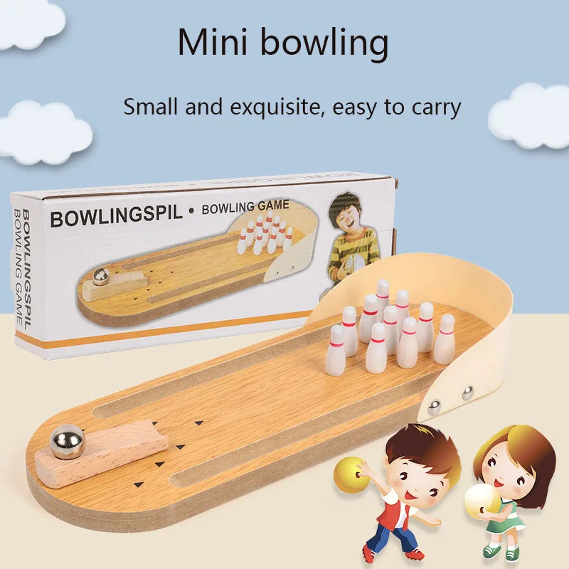 

Wooden Toy Mini Bowling, Parent-child Interactive Games and Party Drinking Toys, Montessori Drinking Game Games for Children