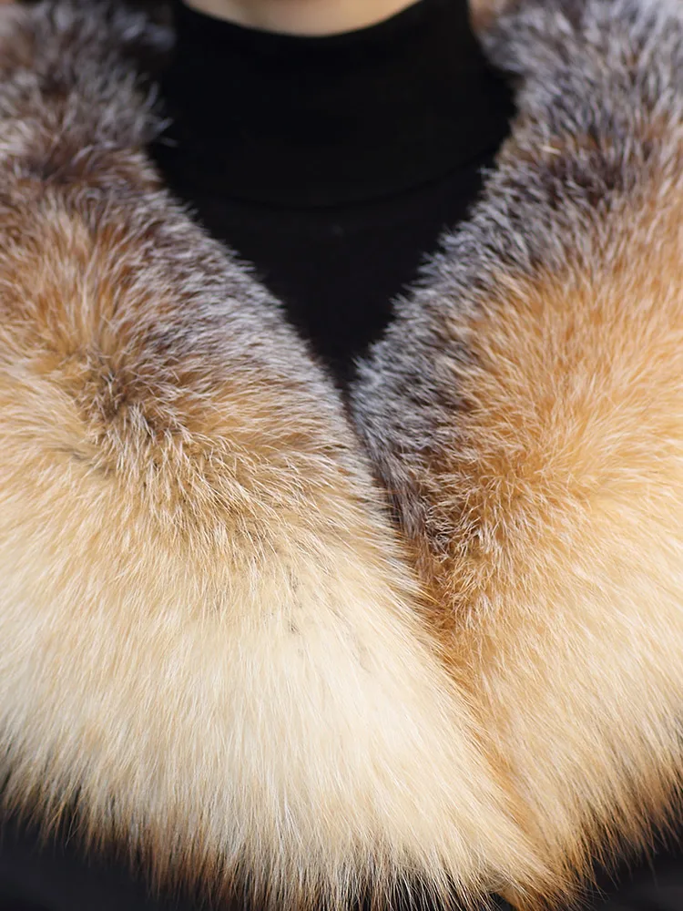 Preise JCHB 2021 Winter Neue Mode Elegante Goldene Insel Fuchs Pelz Kaninchen Pelz Liner Pelz Pi überwinden Weibliche
