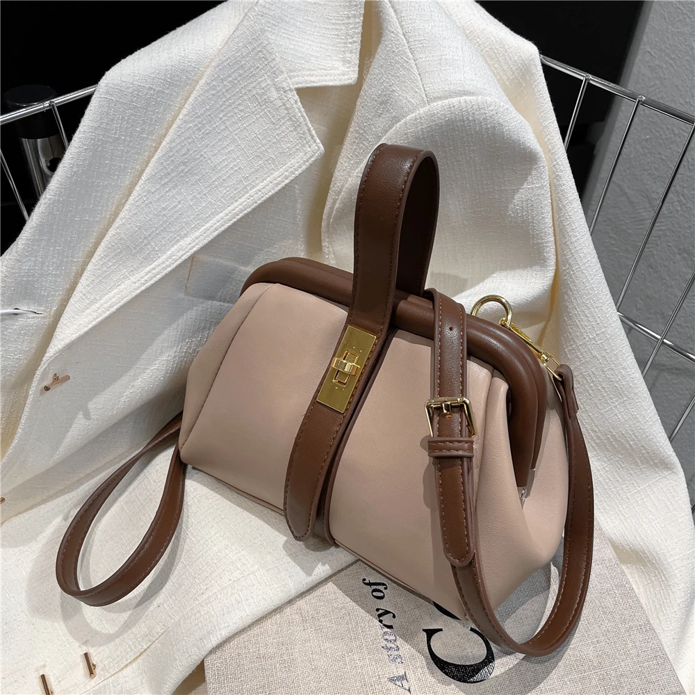 

Unique Design Clamp Shell Office Tote Bags For Women Designer Handbags High Quality PU Leather Small Shoudler Crossbody Bags