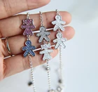 2017 высокое качество, высокое качество, серебро 925 пробы, подарок для мальчиков и девочек, роскошный микро закрепкой cz, милый Регулируемый Серебряный браслет для женщин