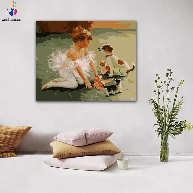 DIY картинки для раскраски по номерам с цветами балет маленькая девочка