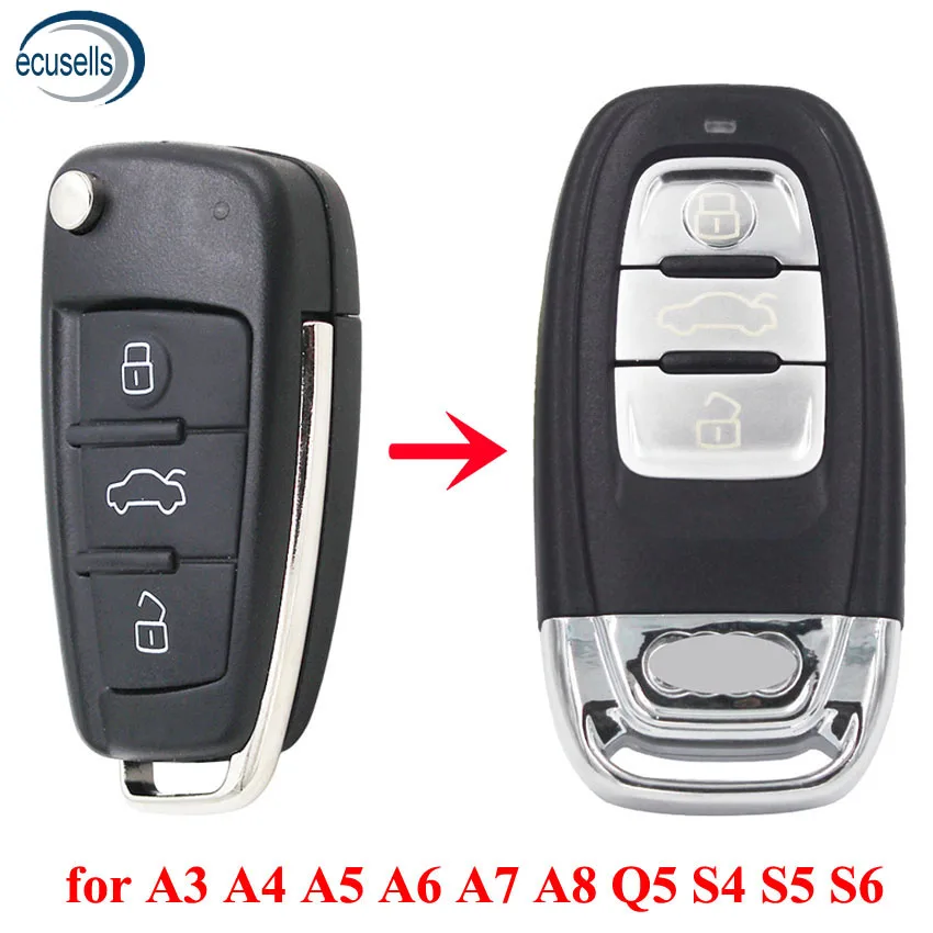 3 + 1/4 кнопки умный чехол для пульта дистанционного управления Audi A3 A4 A5 A6 Q5 Q8 S4 с
